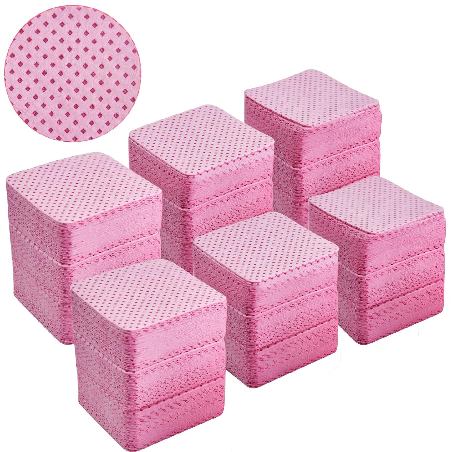 Pink Lint Free Nail Wipes- 540PCS Super Absorbent Nail Polish Remover Pads- Disposable Lint Free Wipes for Nail Polish Removal, lash Extensions Application, Nail Care