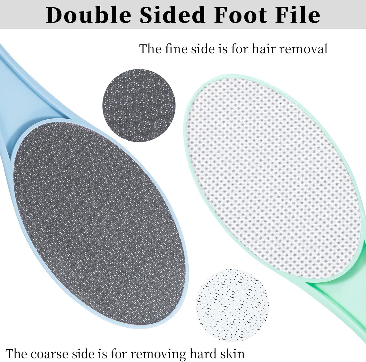 Nano Glass Foot File Callus Remover, 2 Pcs Hard and Dead Skin Remover for Feet, Double Sided Foot Scrubber Hygienic Pedicure Tool, Hair Eraser for Softer & Smoother Feet Hands, Green Blue Random Glass