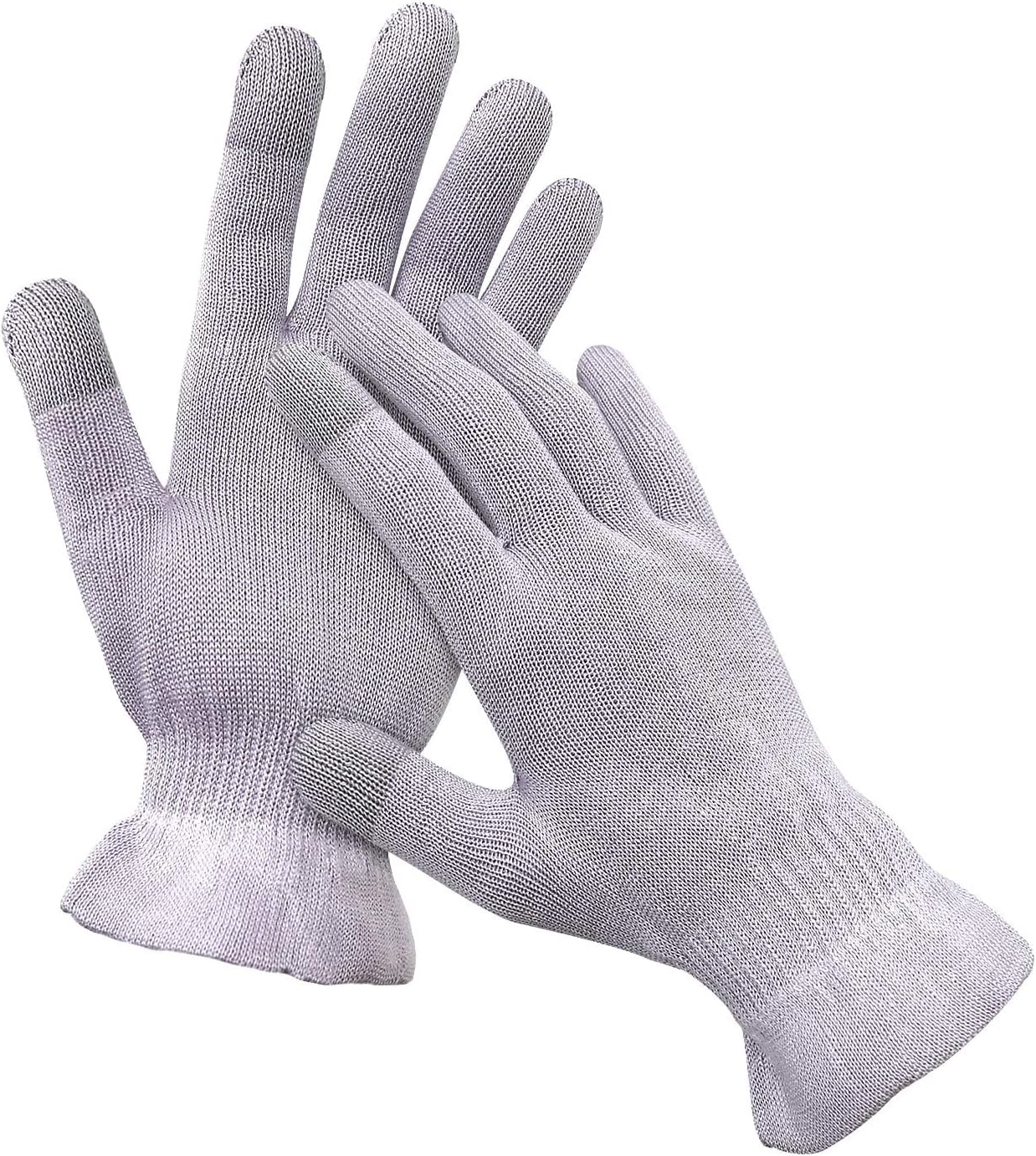 MIG4U Moisturizing Beauty Gloves Touchscreen Overnight Sleeping Glove for Women Dry Hands, Nighttime Lotion, Eczema, SPA, Cosmetic Treatment, Grey Purple 1 Pairs Size L/XL