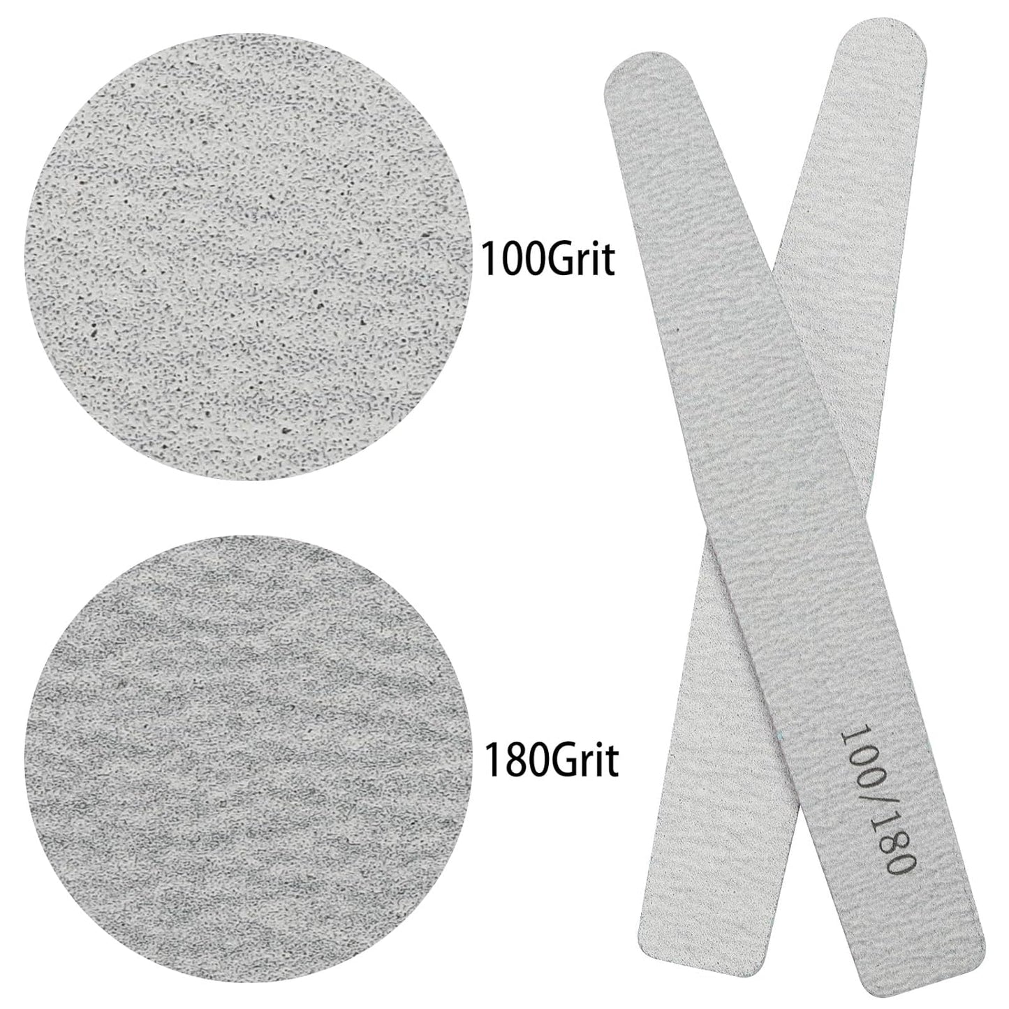 BTYMS 25Pcs 100/180 Grit Nail Files - Double Sided Emery Boards for Acrylic & Natural Nails, Salon Grade Manicure Tools
