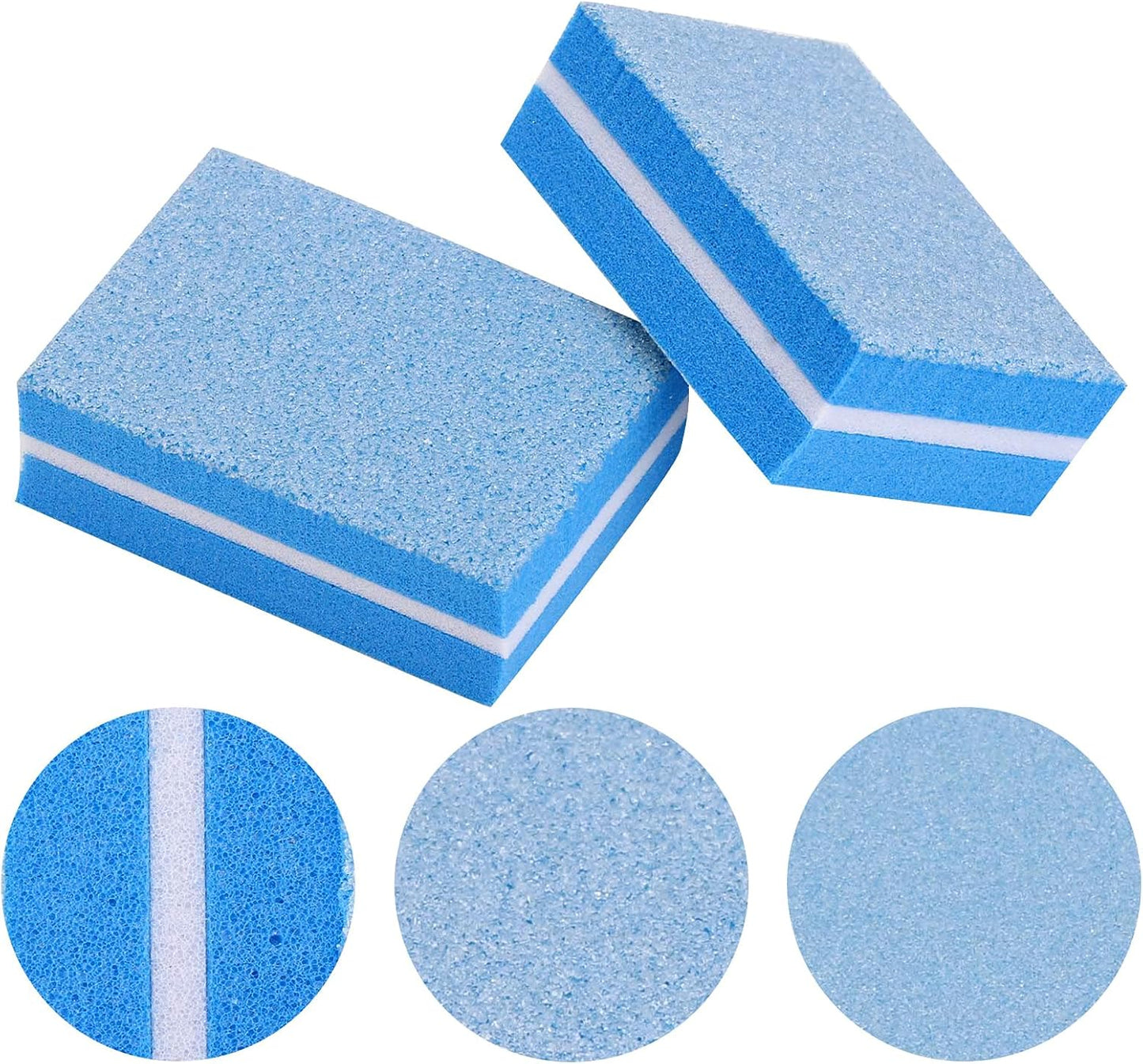100 Pcs Mini Buffers for Nails 180/100 Grit Buffer for Acrylic Nails for Nail Care(Blue)