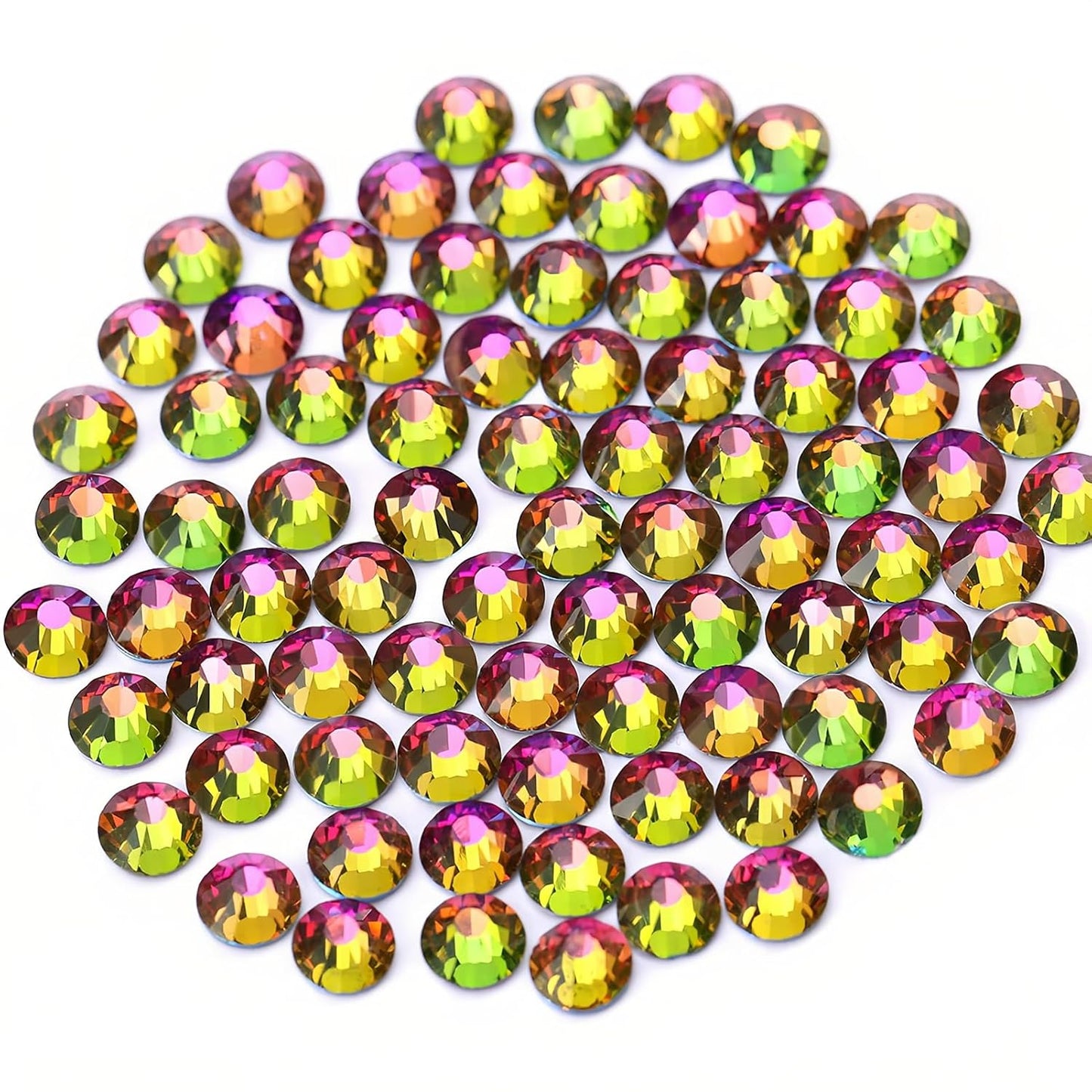 Novani Rhinestones 3000Pcs Flatback Crystal Round Loose Gemstones Glass Rhinestones for Crafts Makeup Nail Art Clothes Shoes DIY Decorations(SS8, 2.3-2.5mm,Rainbow)