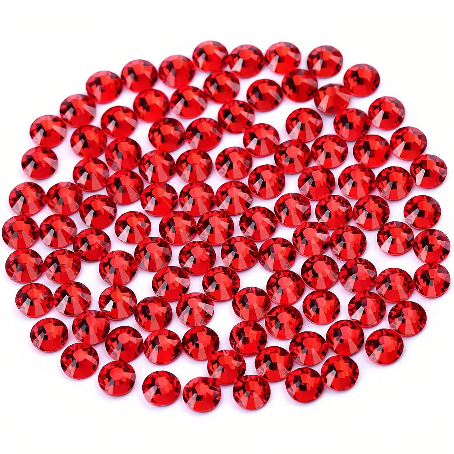 Novani Red Rhinestones, Flatback Crystal Loose Gemstones 1440pcs Glass Rhinestones for Clothes Shoes Crafts Makeup Nail Art and DIY Decorations(SS6, Light Siam)