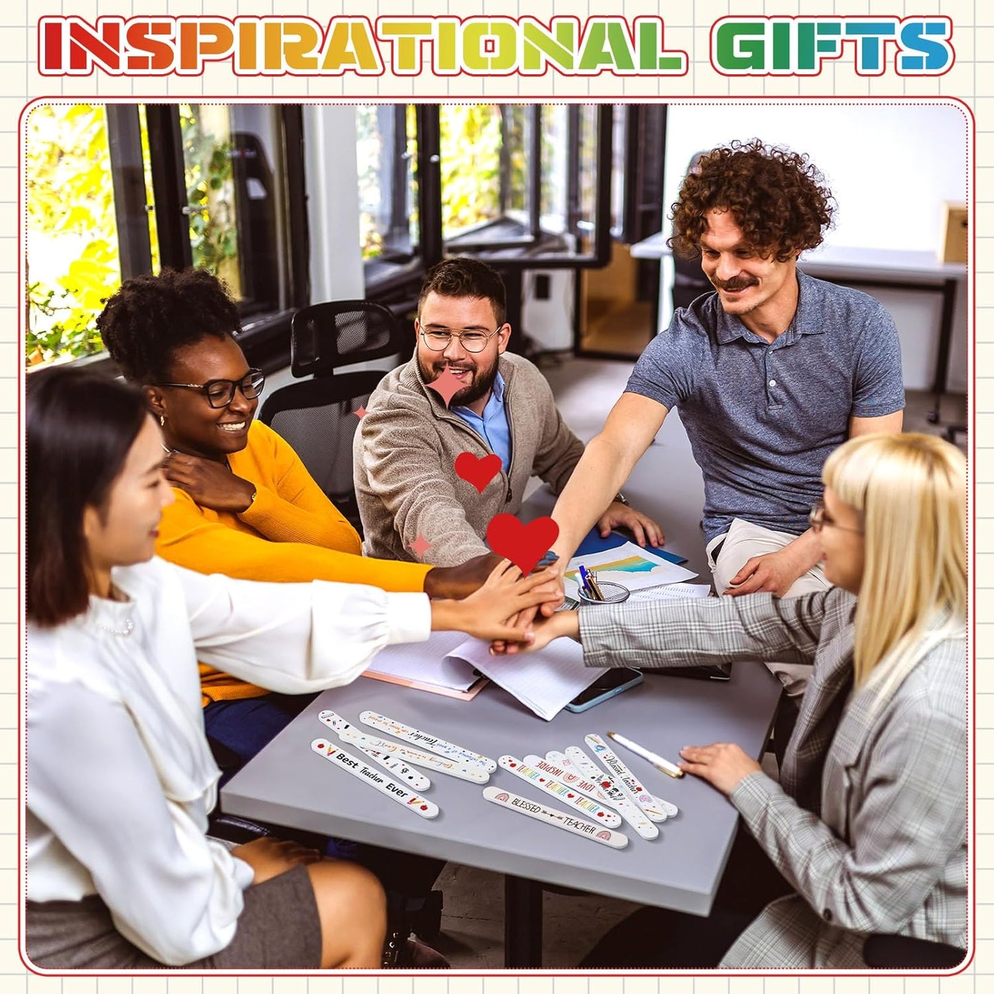 50 Pack Teacher Appreciation Gifts Bulk Christmas Stocking Stuffer Teacher Thank You Nail Files Emery Boards Small Spa Party Favors Employee Appreciation Gifts for Staff Team Coworkers