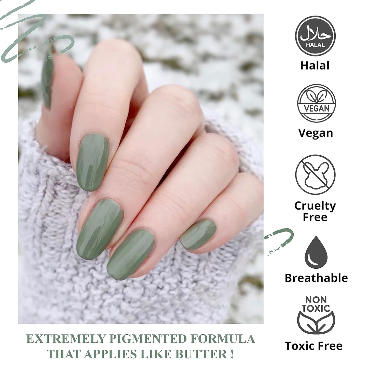 VIVRE Cosmetics Nail Polish - Quick Dry, Shiny, Halal for Girls, Vegan, Non-Toxic for Women, Long Lasting, Certified Breathable and Water Permeable - Take Me to the Spa