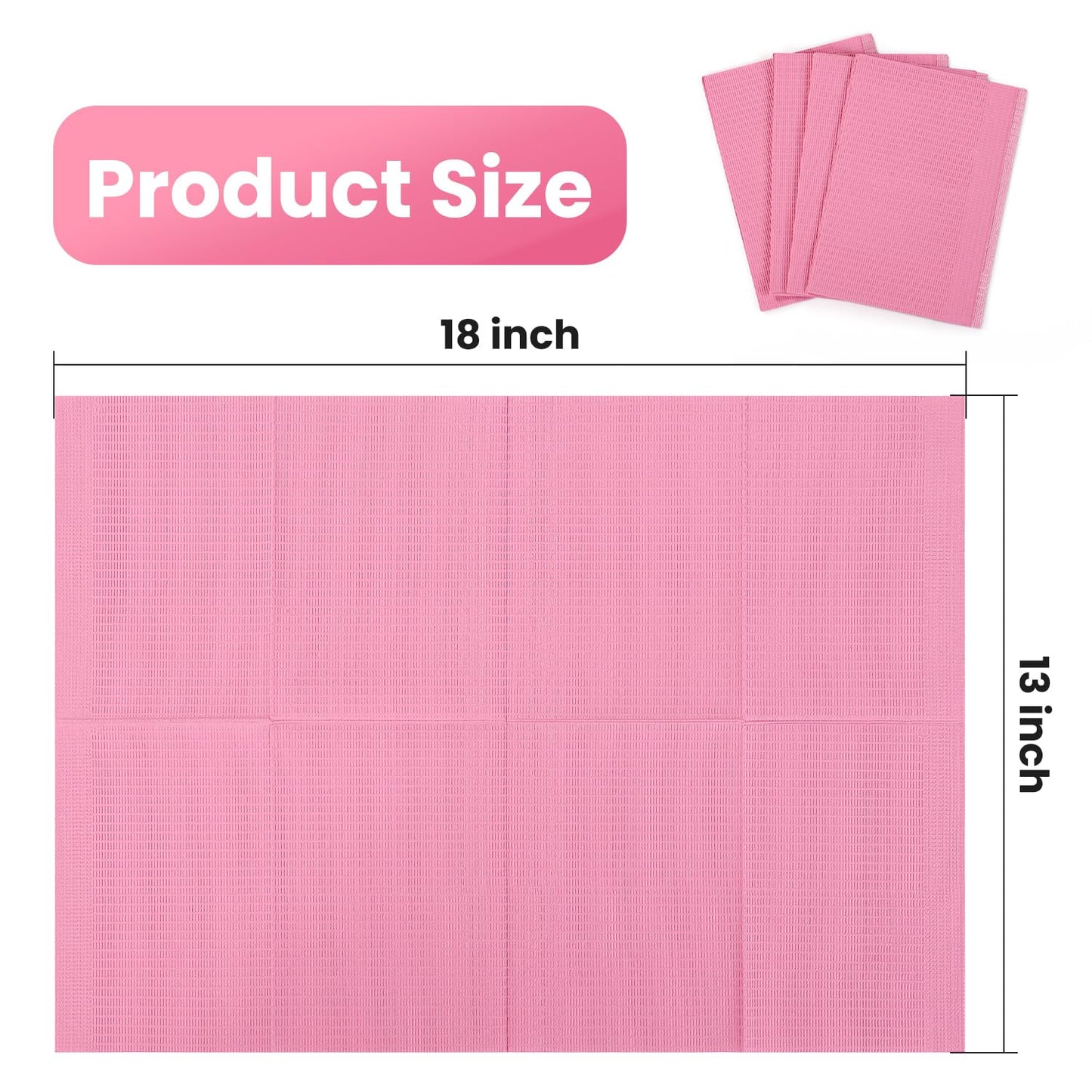 Etercycle Disposable Nail Mats - 50Pcs Fordable Nail Art Table Mats for Table Acrylic Nail Practice Sheet, 3 Ply Waterproof 13" X 18" Clean Pads Nail Art Accessories (Pink)