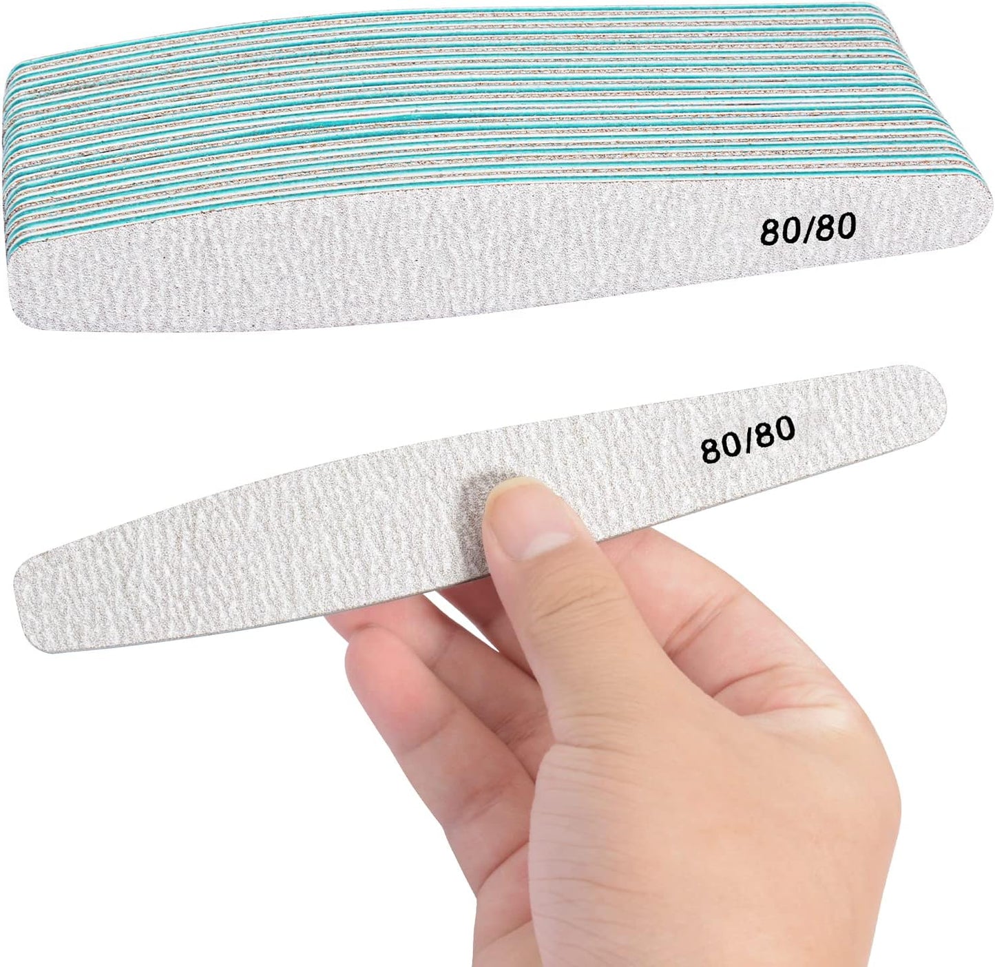 Diesisa 15pcs 80/80 Grit Nail Files for Natural Nails, Double Sided Emery Boards for Nails, Professional Nail Files for Acrylic Nails for Home & Salon (limas para manicura)