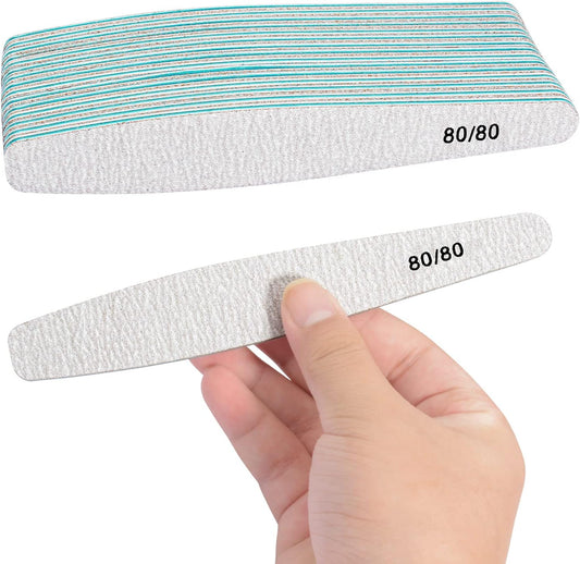 Diesisa 15pcs 80/80 Grit Nail Files for Natural Nails, Double Sided Emery Boards for Nails, Professional Nail Files for Acrylic Nails for Home & Salon (limas para manicura)