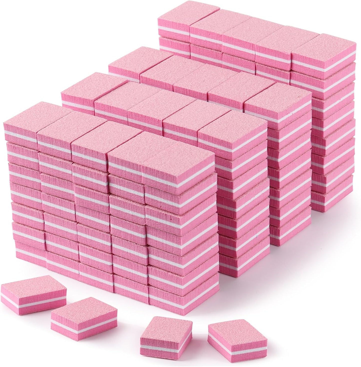 Nail Buffers 150 Pcs Mini Nail Buffer for Natural Nails 100/180 Grit Buffers for Nails Polishing(Pink)