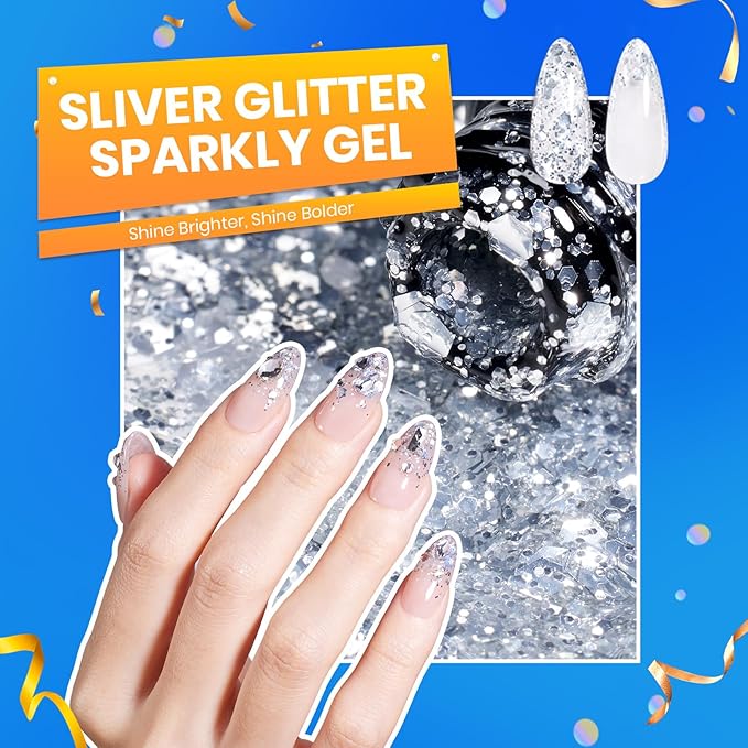 Beetles Gel Nail Polish Set - Transcendent Allure 60 Colors Winter Gel Polish Kit Orange Burgundy Red Green Brown Blue White Black Purple Glitter with Base Top Coat UV LED Needed DIY Gifts for Women