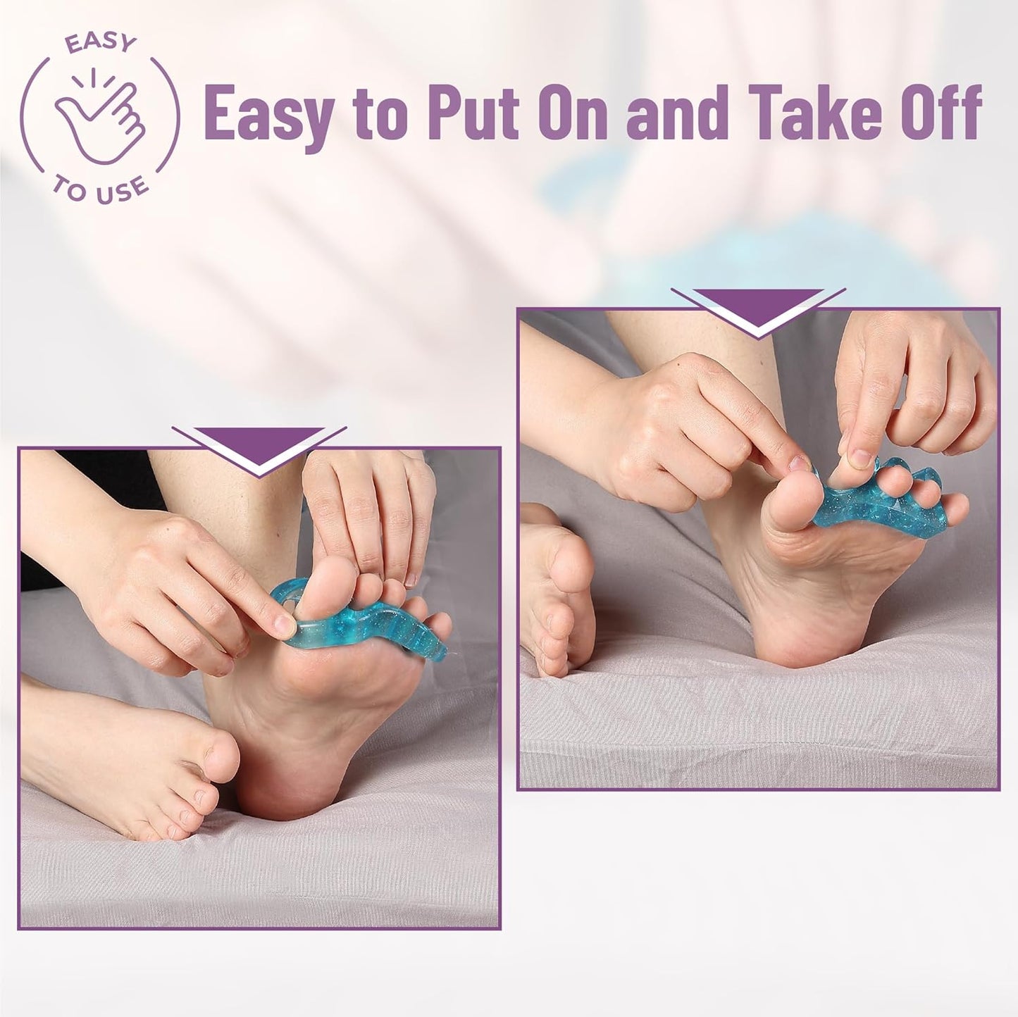 Dr. JK- ToePal Gel Toe Separator, 4 Pairs, Blue, Toe Spacers, Bunion Corrector, Christmas Gifts