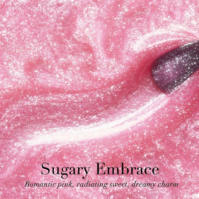 AZUREBEAUTY Glitter Pink Nail Polish no Gel Quick Dry Natural Shine Nail Lacquer Fingernail Polish Salon-Quality for Women 10ml