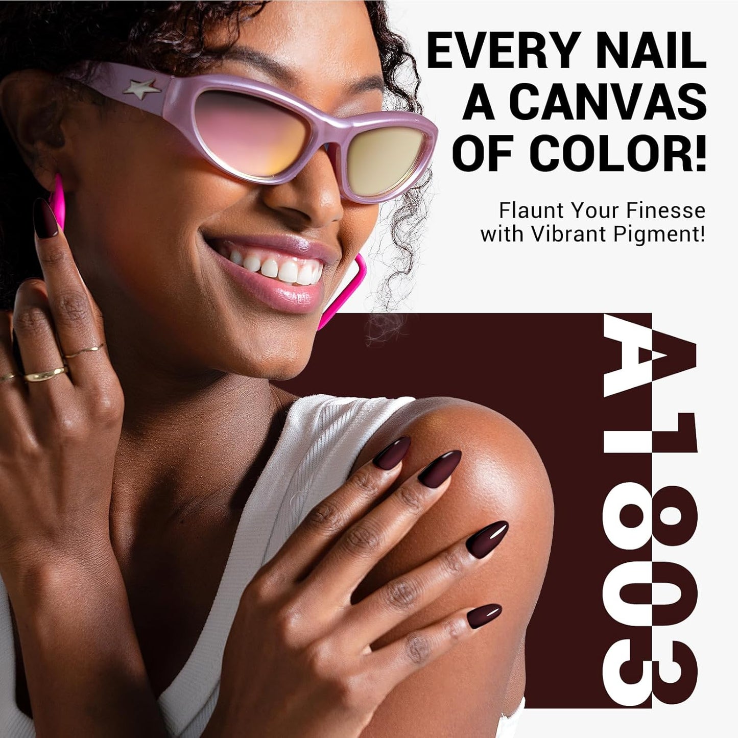 MelodySusie Thick Red Brown Gel Nail Polish,0.5fl oz Nails Soak Off UV LED Dark Brown Gel Polish Gift for Women Nail Art Manicure Salon DIY Nail Design Decoration at Home-A1803