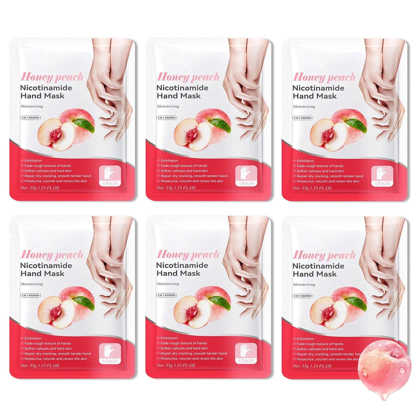 6PCS Hand Masks,Hydrating Hand Masks Moisturizing Gloves Overnight for Dry Cracked Hands,Daily Hand Care Hand Masks Gift Set for Women and Men E