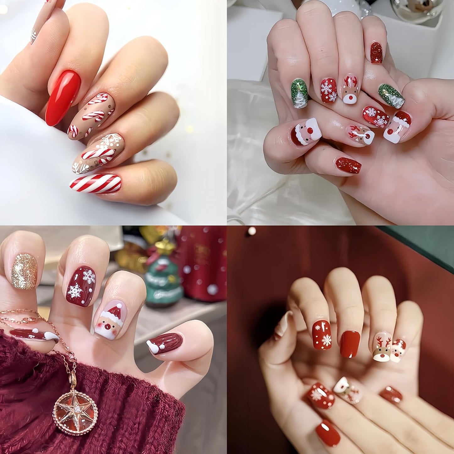 Christmas Nail Art Stickers 5D Exquisite Embossed Nail Decals Christmas Tree Santa Claus Snowflake Xmas Nail Design Winter Nail Supplies Christmas Holiday Nail Decorations for Women Girls 1 Sheets