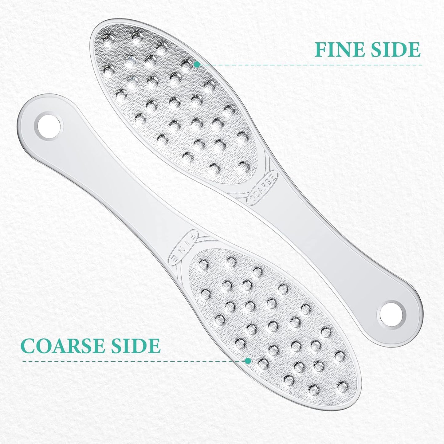 2 Pcs Stainless Steel Foot Scraper Metal Foot File Double Sided File Callus Remover Professional Feet Rasp Scrubber for Wet or Dry Skin Easy to Clean Pedicure Tool Heel