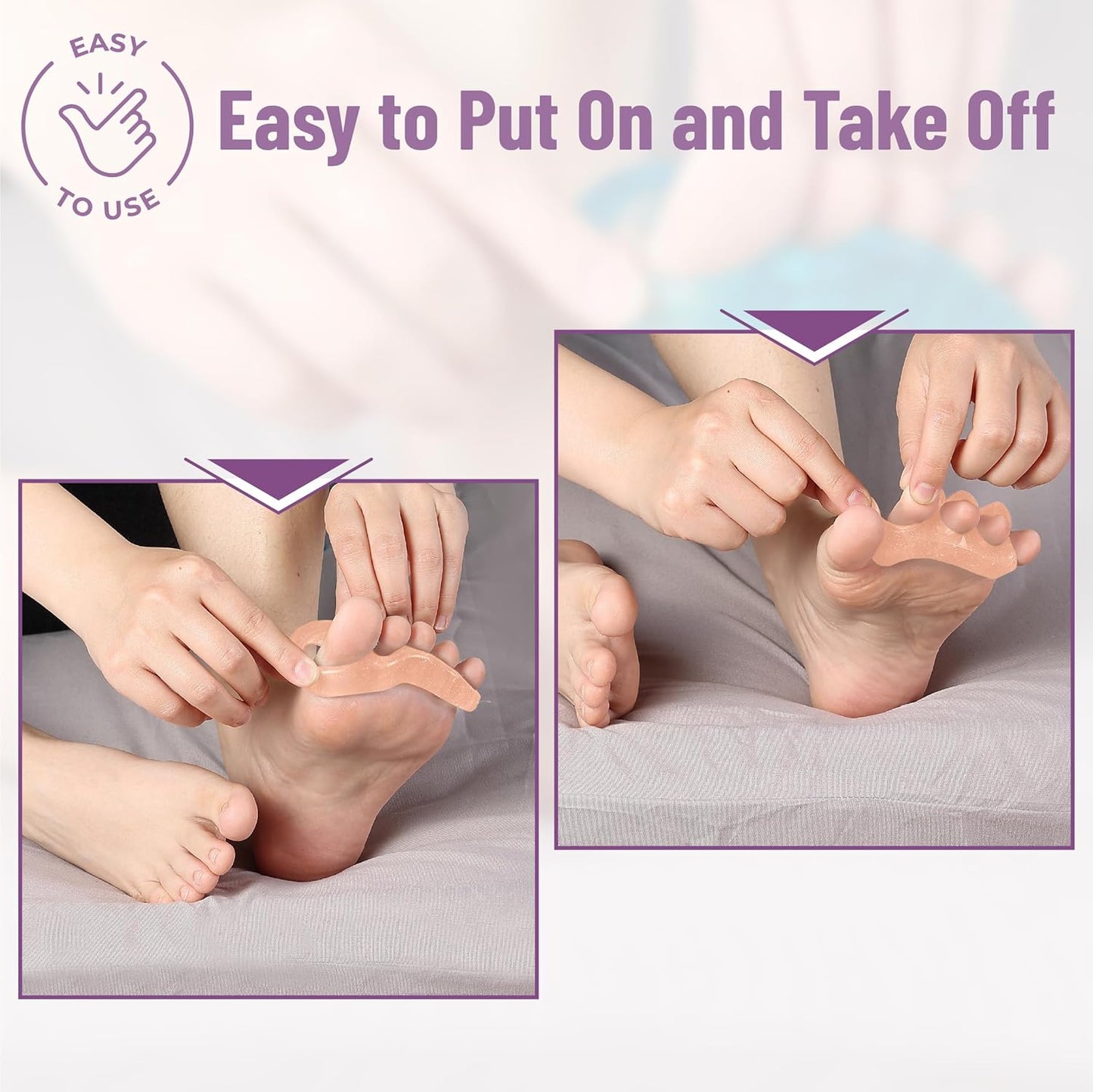 Dr. JK- ToePal Gel Toe Separator, 4 Pairs, Blush, Toe Spacers, Bunion Corrector, Christmas Gifts