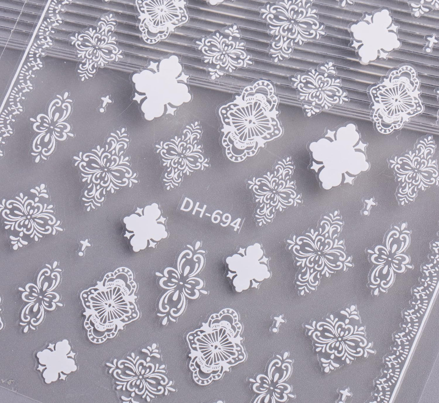 Baroque Style Nail Stickers, Bohemian Vintage 3D Embossed Nail Art Decals with Adhesive Backing for Women A Set of 3 Sheets