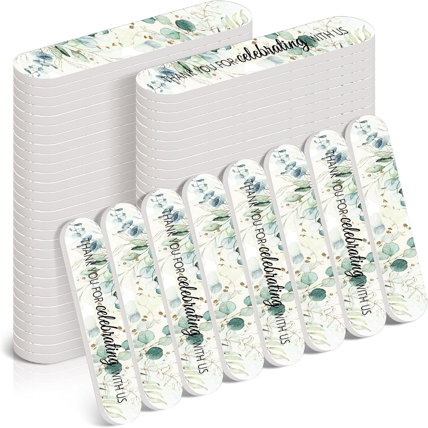 50 Pcs Wedding Bridal Shower Party Favors Bulk Nail Files Emery Boards for Guests Bridesmaid Bachelorette Party Favors Thank You for Celebrating with Us Game Prizes Gifts Bags Stuffers