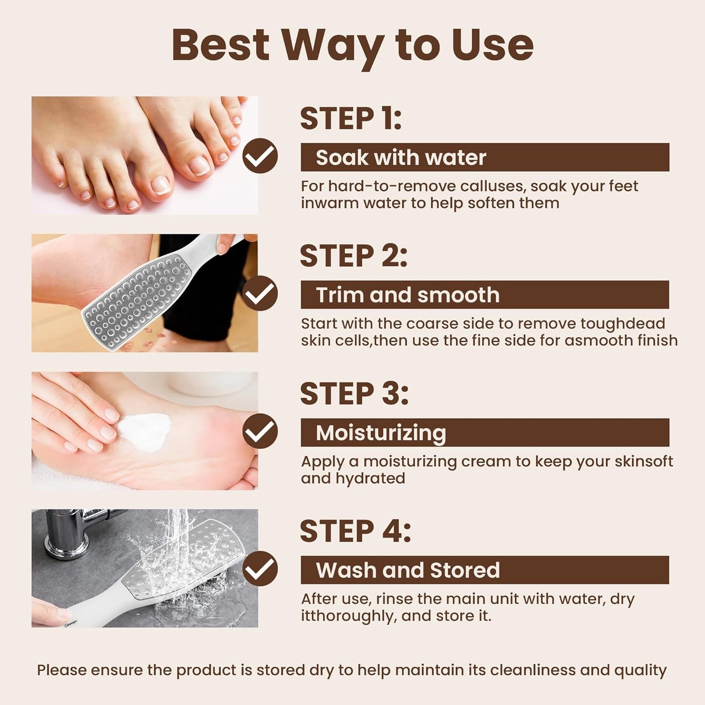 Foot File Foot Callus Remover, Foot Callus Remover, Durable Foot Scrubber, Pedicure Tools for Feet, Callus Remover for Feet, Foot File Callus Remover with Double Head Nail Files Home Manicure Tools