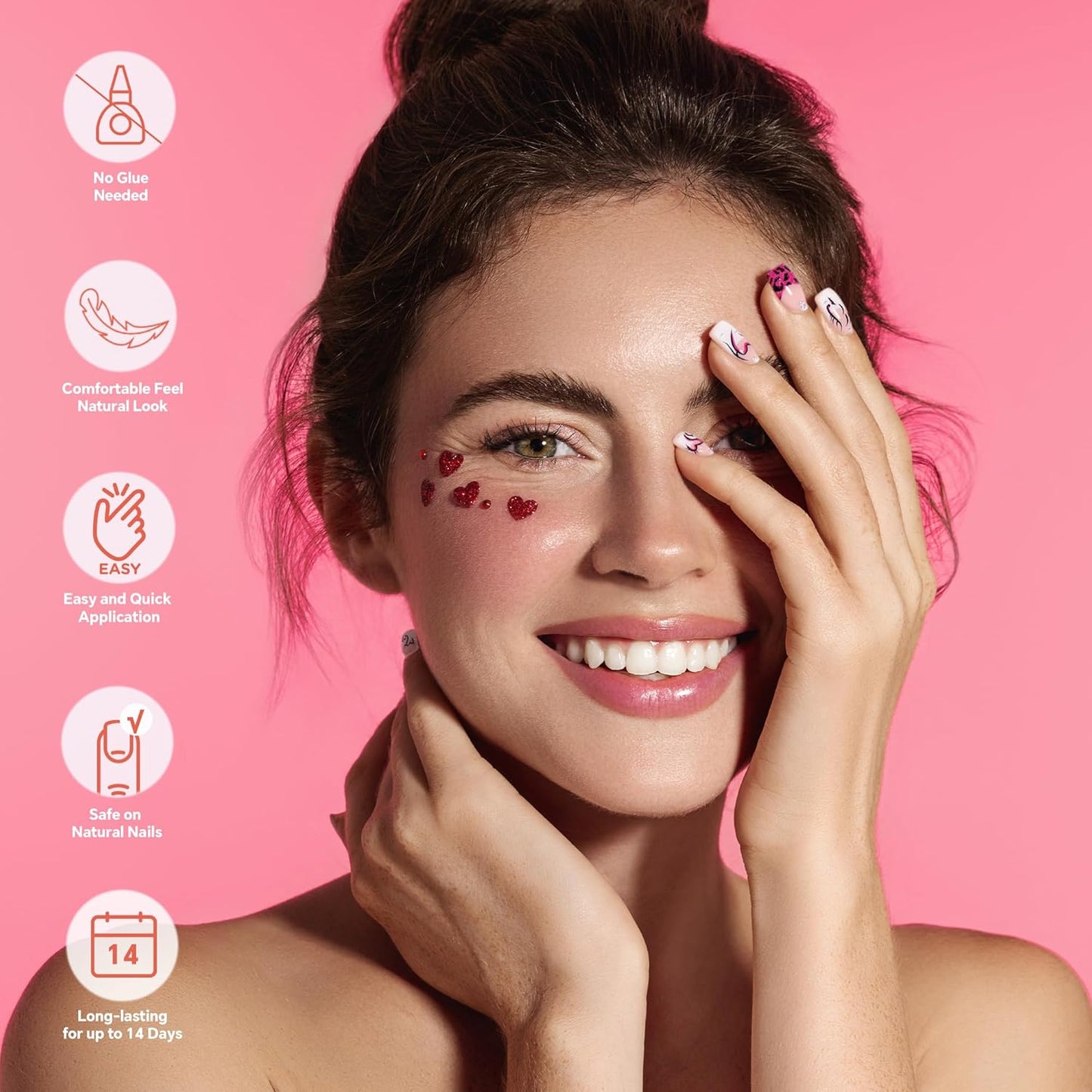 Semi Cured Gel Nail Strips-Salon Quality Semi-Cured Gel Press On Nails Stickers Strengthening Quick DIY Nail Art Manicure Kits for Women at Home(Disco Leopard)