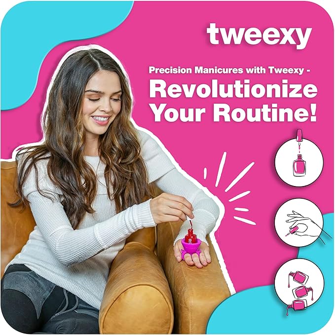 tweexy Wearable Nail Polish Holder Ring - Ideal Gift for Teenage Girls - Nail Polish Holder Stand for Manicure & Pedicure, Fingernail Painting - Nail Polish Accessories (Passion)