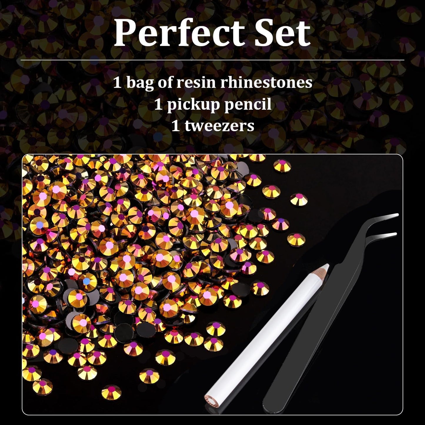 6000pcs 4mm Resin Rhinestones Bulk, Gold Rose AB Flatback Round Jelly Rhinestones Non Hotfix Crystal Gems Large Quantity Wholesale for DIY Crafts Clothes Bottles Face Makeup Manicure