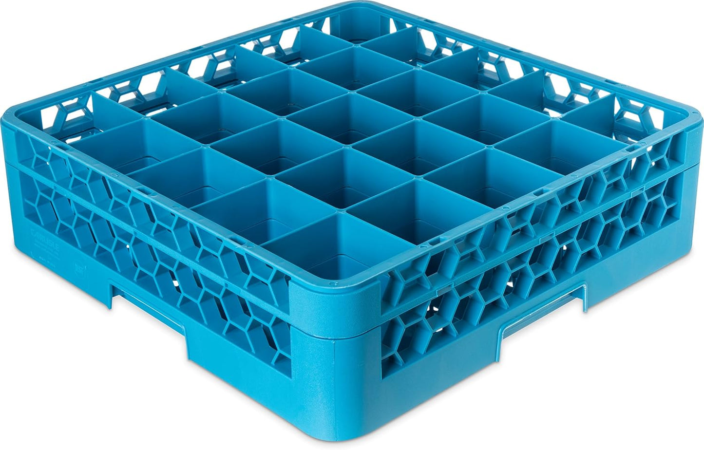 Carlisle FoodService Products Opticlean 25-Compartment Glass Rack with 1 Extender, Blue , 5.56"