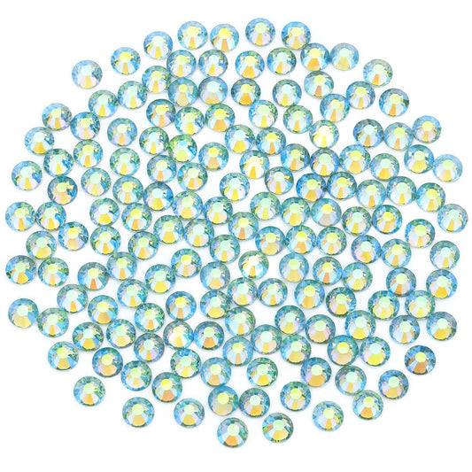 Light Green AB Rhinestones Crystals Rhinestone for Crafts Glass Flatback Nail Gems and Rhinestones for Nails Art Makeup Bags Shoes Decoration DIY(SS30, 288pcs, Light Green AB)