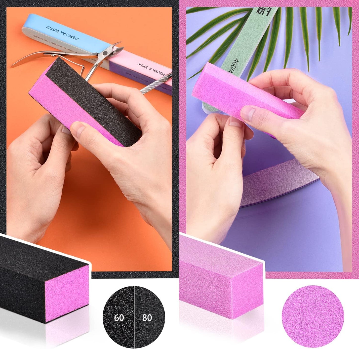 TsMADDTs Manicure Tools Kit Nail Care Kit with 3PCS Files, 2PCS Buffer Blocks, 2PCS Polishing Buffers, Cuticle Nipper, Pusher and Cuticle Oil