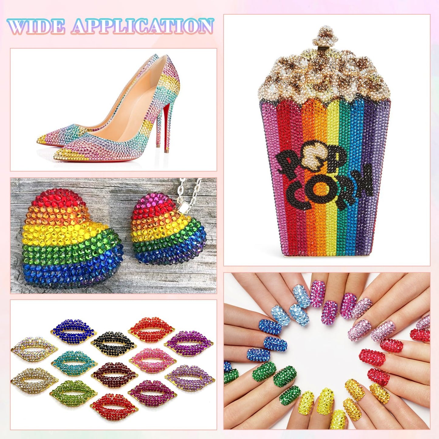 24000Pcs Resin Rhinestones with 1Pcs B7000 Jewelry Glue for Crafting, Multicolors 3mm Non Hotfix Flatback Gems, Bedazzling Crystal for DIY Crafts Clothing Tumblers Mugs Shoes Fabric Decor Nail Art