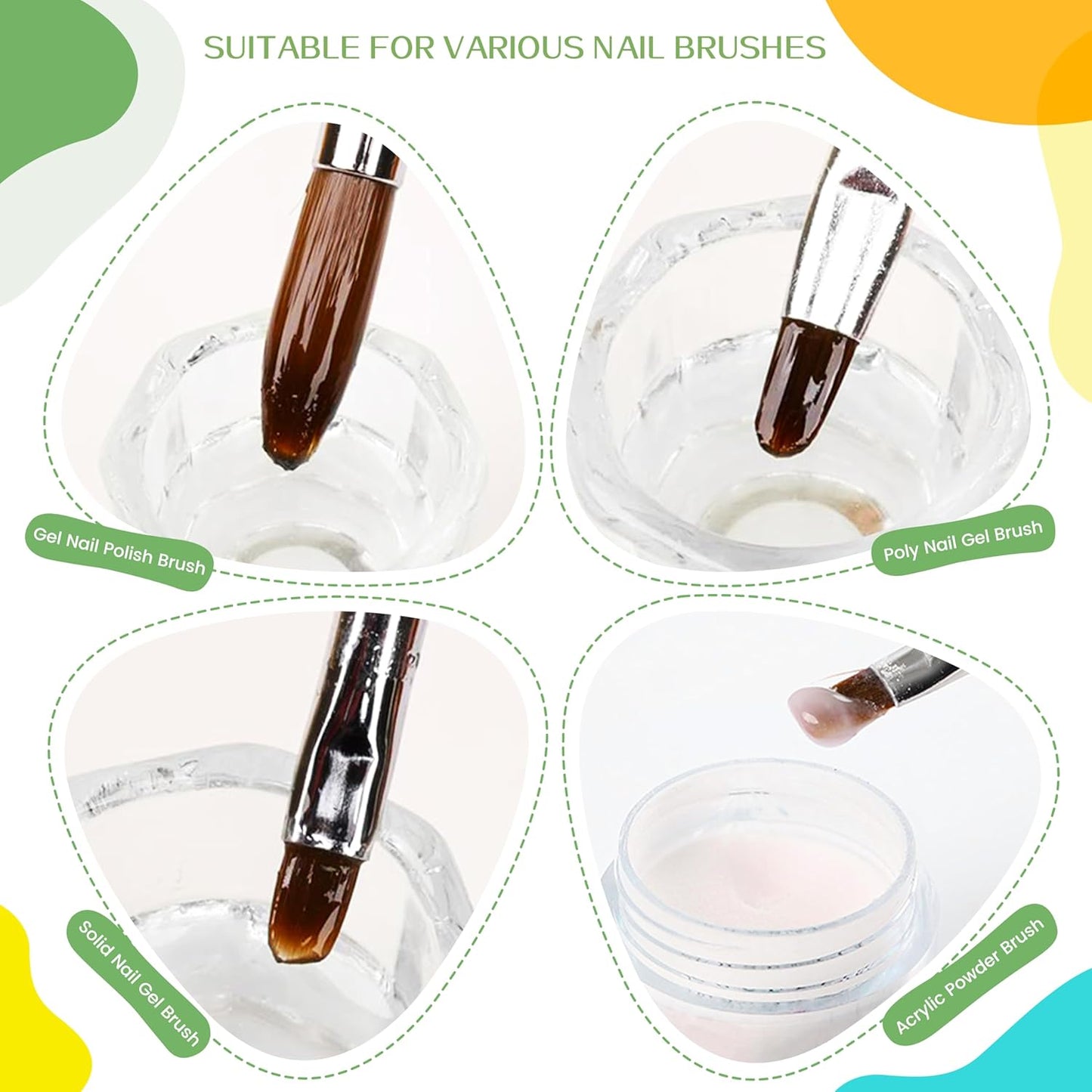 AIJIMEI Acrylic Nail Brush Cleaner Gel, Nail Brush Cleaning Solution Cleaner Restorer for Any Nail Art Brush Rapid Clean Brush Cleaner for Nails (60ml/2fl.oz-Aloe)