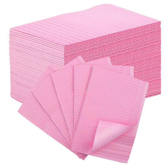 50pcs Disposable Nail Mats Foldable Nail Paper Towels, Table Acrylic Nail Practice Sheet, 3 Ply Waterproof Clean Nail Table Practice Mat for Salon Manicure Tattoo,Nail Art Accessories 13"x18"(Pink)