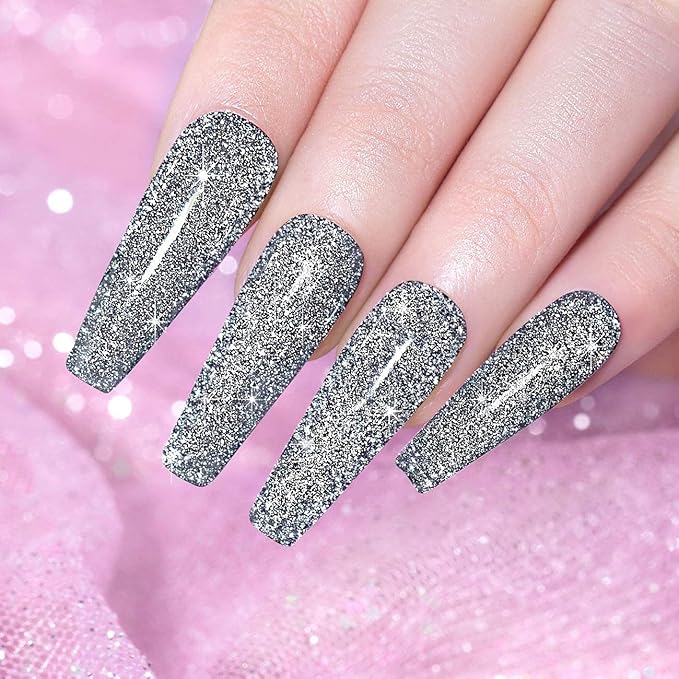 Black Glitter Nail Polish L e d U V Gel Polish Sparkle Color Soak Off Nail Art Gel 1 PCS 7.5ML Gel Polish Sparkles Varnish for Nail Art DIY Design Manicure Starter RAR85