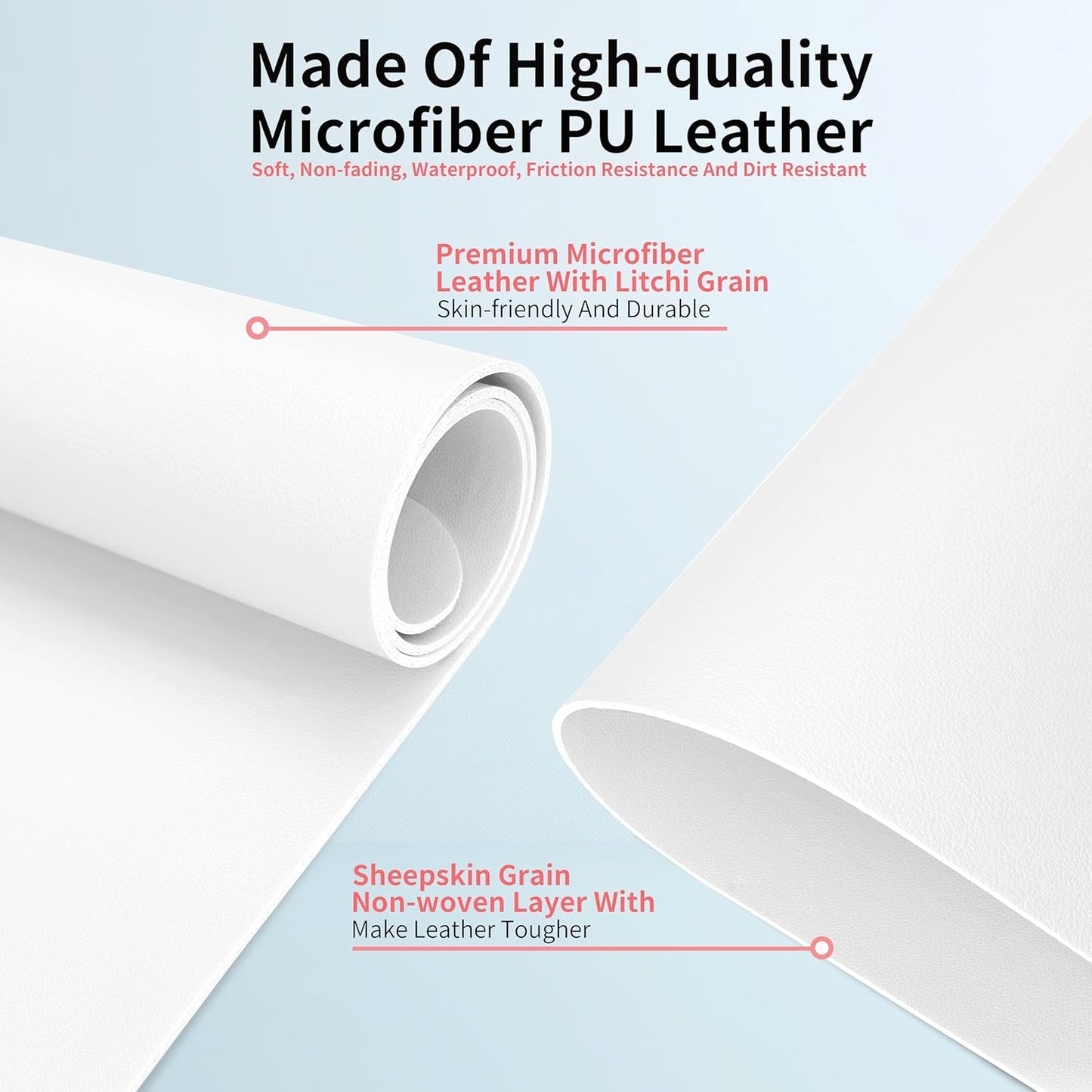 Double-sided Nail Table Mat for Nail tech - Soft Microfiber PU Leather Nail Desk Mat - Foldable Nail Art Table Mat Acetone Resistant for Nails Salon Home (White) (Mat Only)