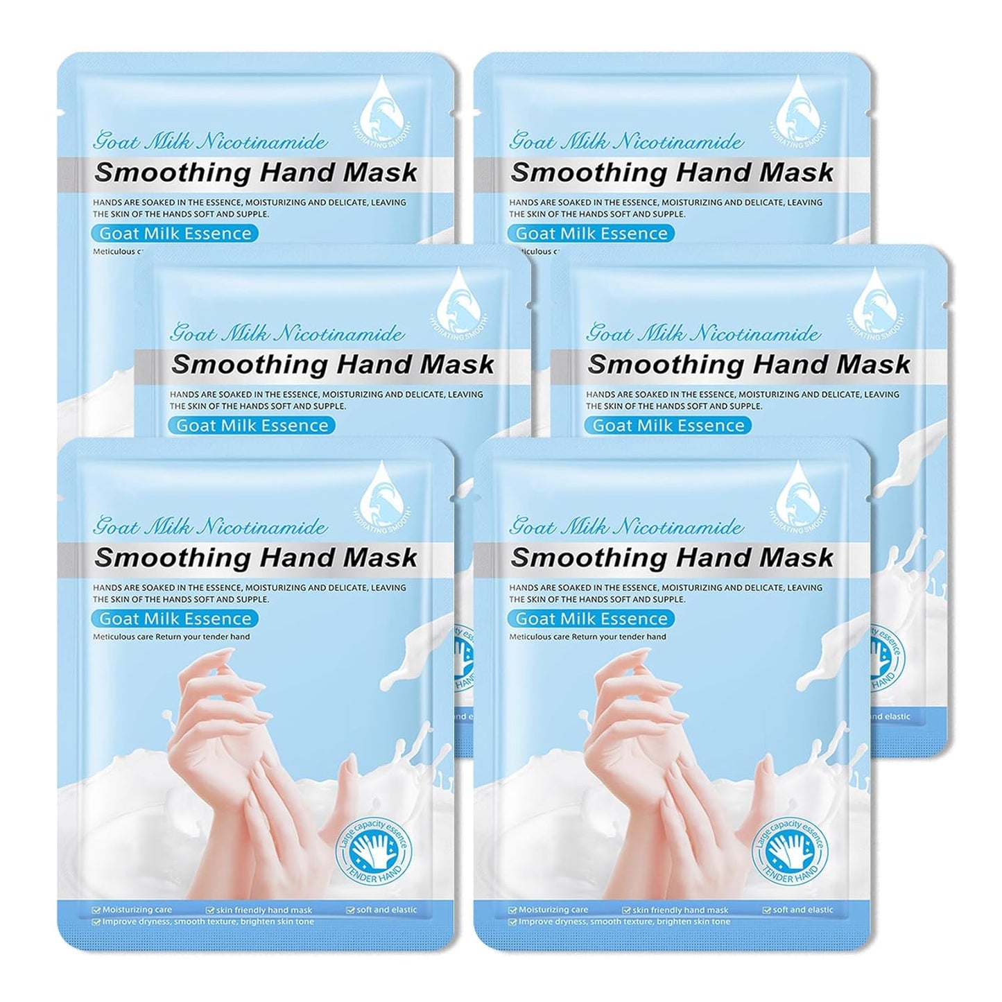Hand Mask Moisturizing Gloves 6 Pack,Hydrating Hand Mask for Women,Soft Gloves for Dry Cracked Skin J