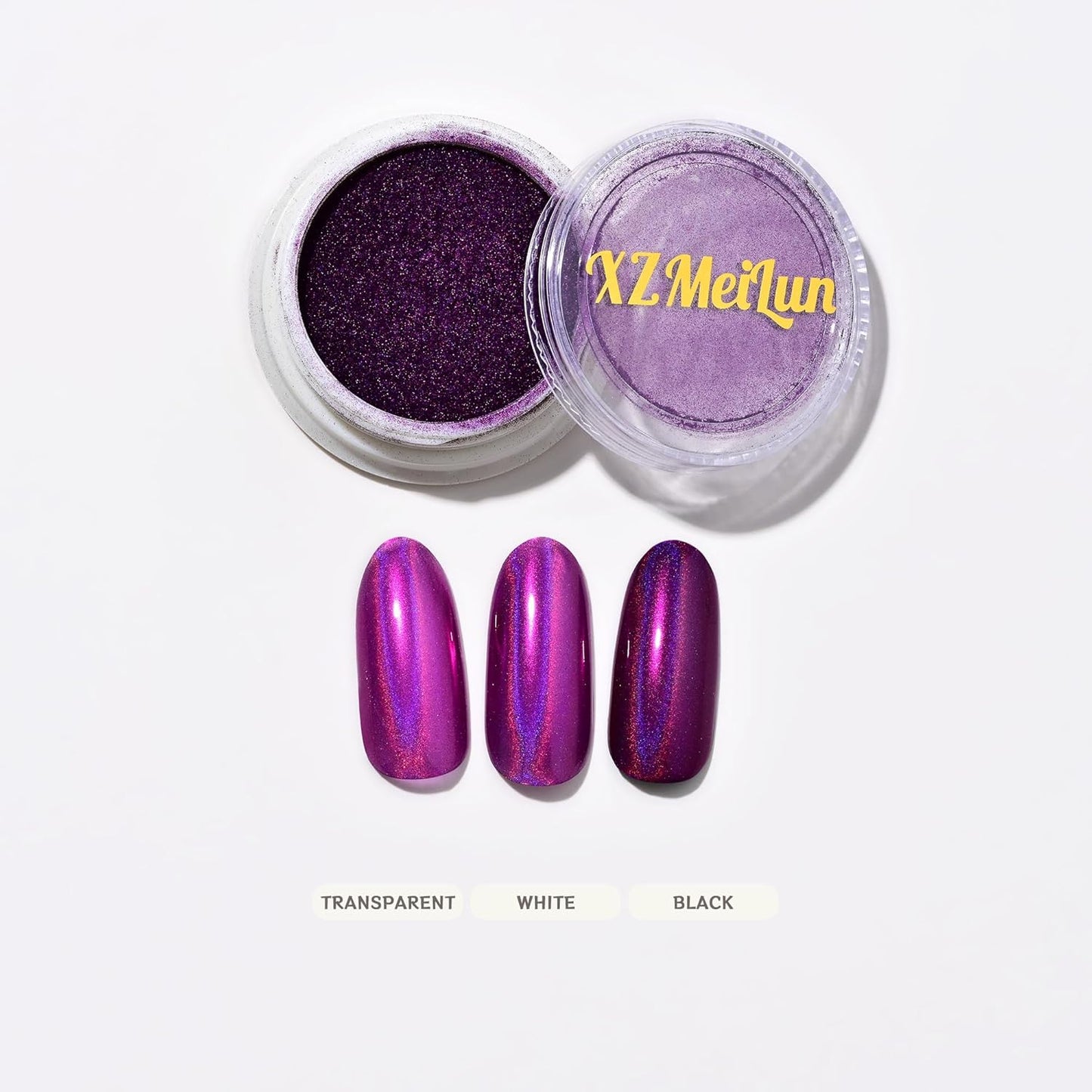 Chameleon Purple Magic Mirror Chrome Nail Powder, Big-Capacity 1.5g Metallic Dust Holographic Effect Powder Pigment Glitter Manicure Kit, Nail Art, Can Mixed with Builder Gel Nail Polish Use
