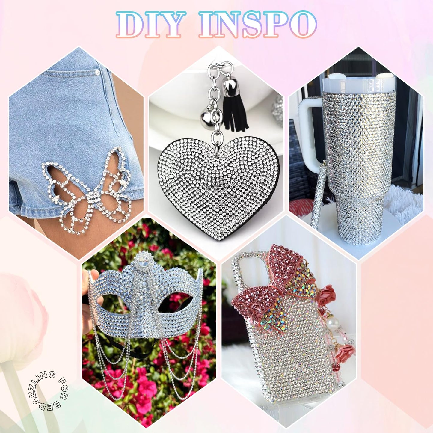 32000Pcs Resin Rhinestones for Bedazzling with 3Pcs B7000 Jewelry Glue, Clear Flatback Gems Rhinestones for Crafting, Clothing Tumblers Mugs Shoes Fabric Decor Nail Art