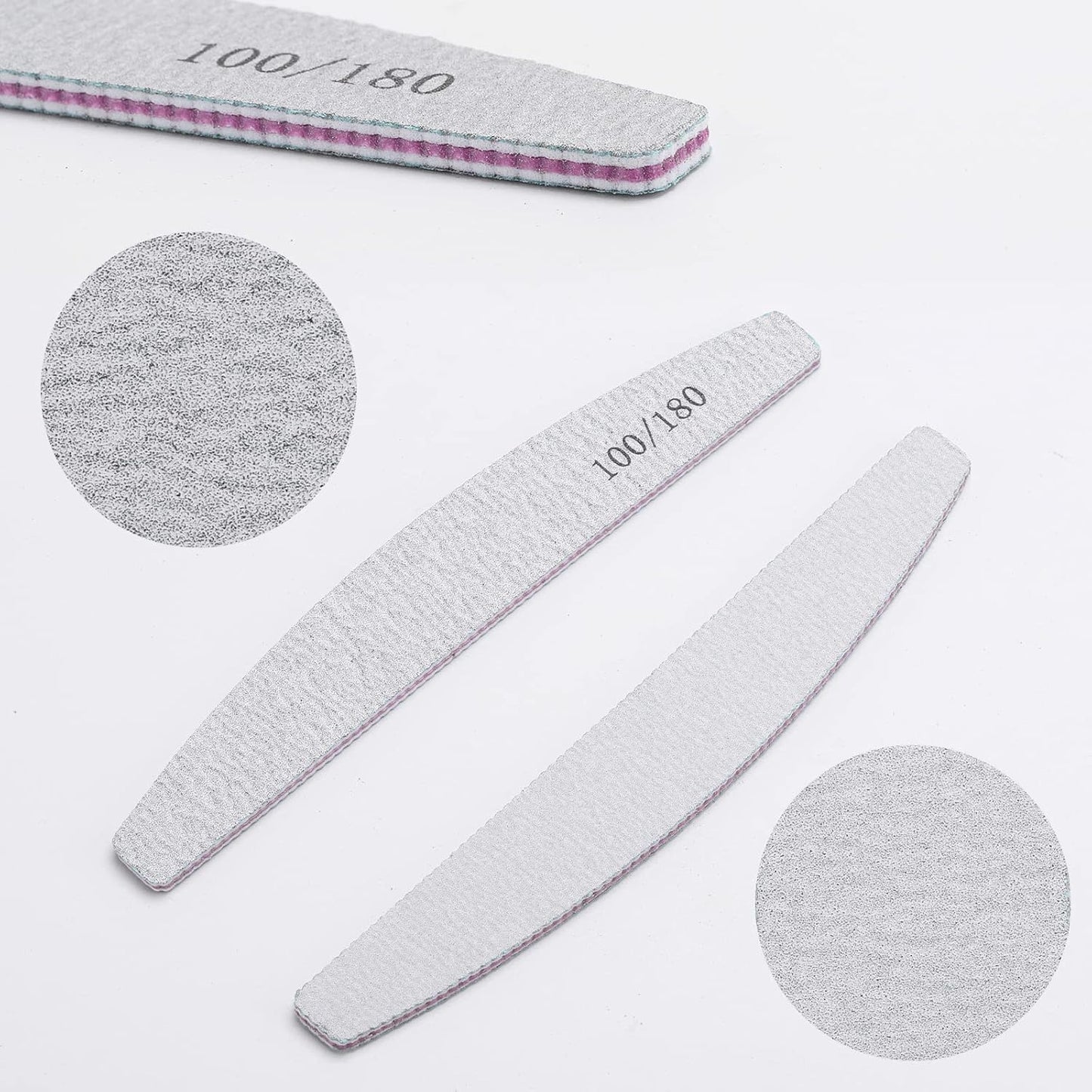 35 Count Nail Files and Buffers 100/180 Grit, Professional Sponge Nail File Manicure Tools for Natural Nails and Acrylic Nails