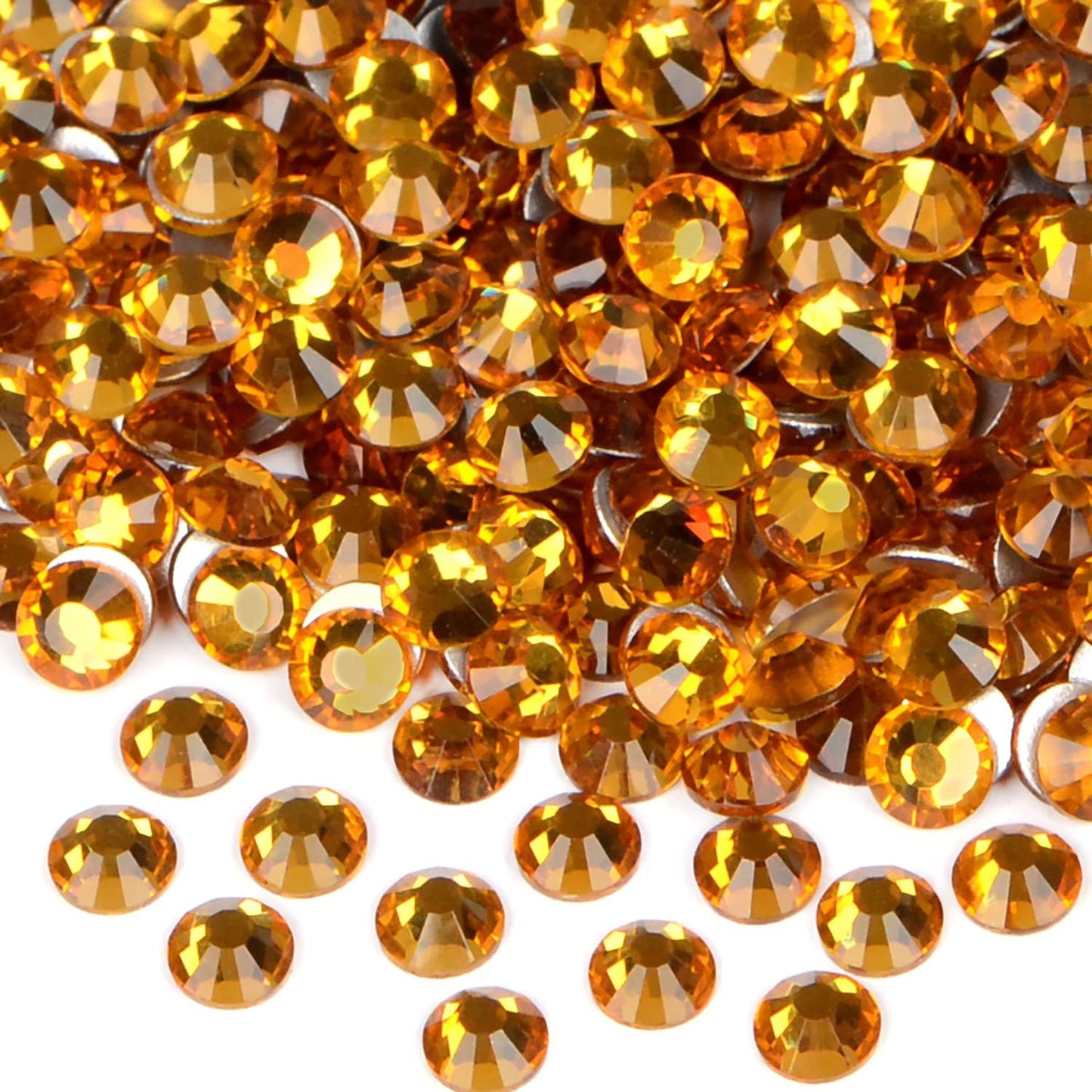 1440PCS Art Nail Rhinestones Non Hotfix Glue Fix Round Crystals Glass Flatback for DIY Jewelry Making with one Picking Pen (ss20 1440pcs, Topaz)