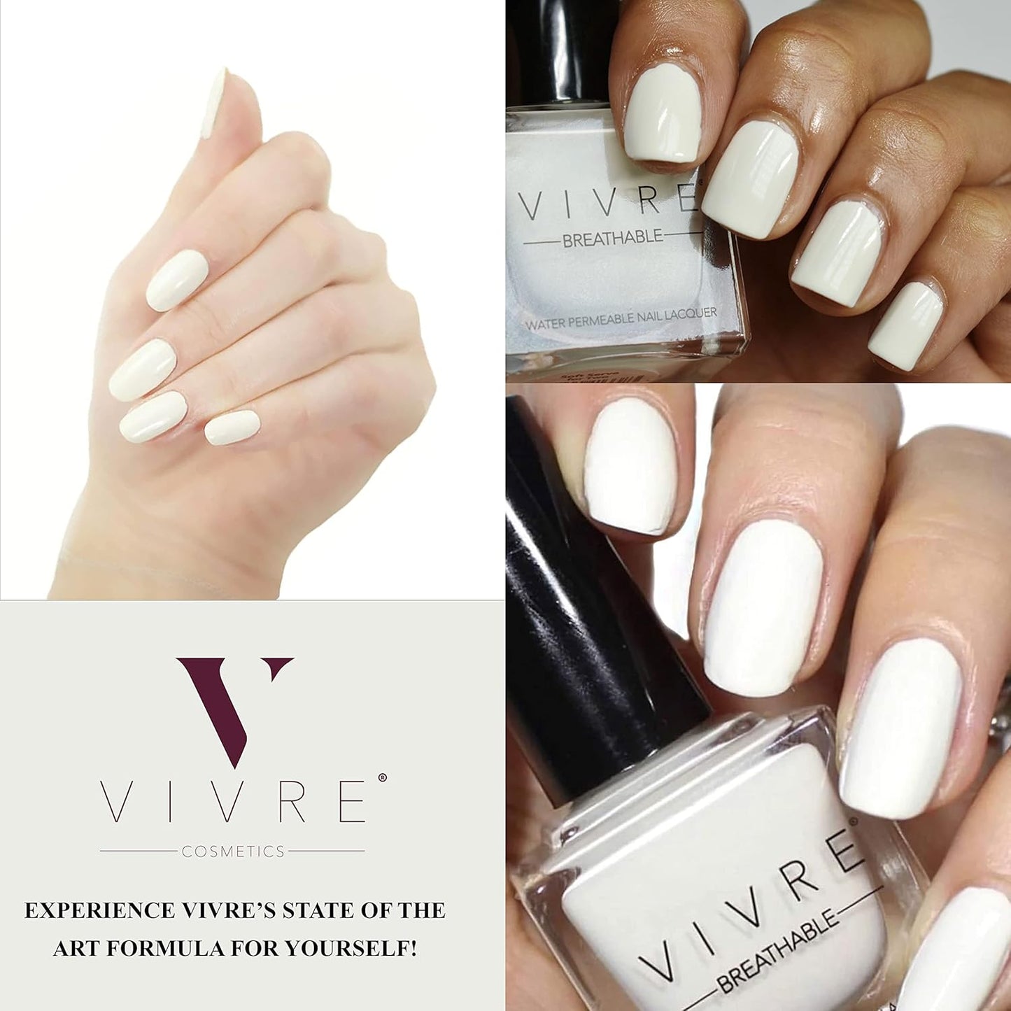 VIVRE Cosmetics Nail Polish, Quick Dry and Shiny, Halal, Vegan and Non Toxic, Long Lasting, Certified Breathable and Water Permeable - Soft Serve For Two