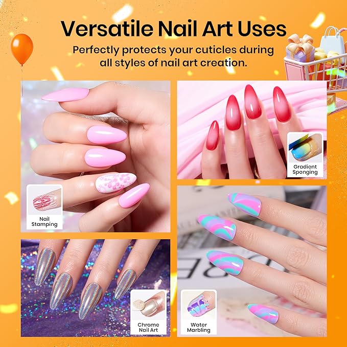 Beetles Liquid Latex for Nail 15ml - Peel off Nail Polish Cuticle Guard with Plastic Nail Care Stick Halloween Nails Design Air-Dry Liquid Latex Barrier for Protector Fingers