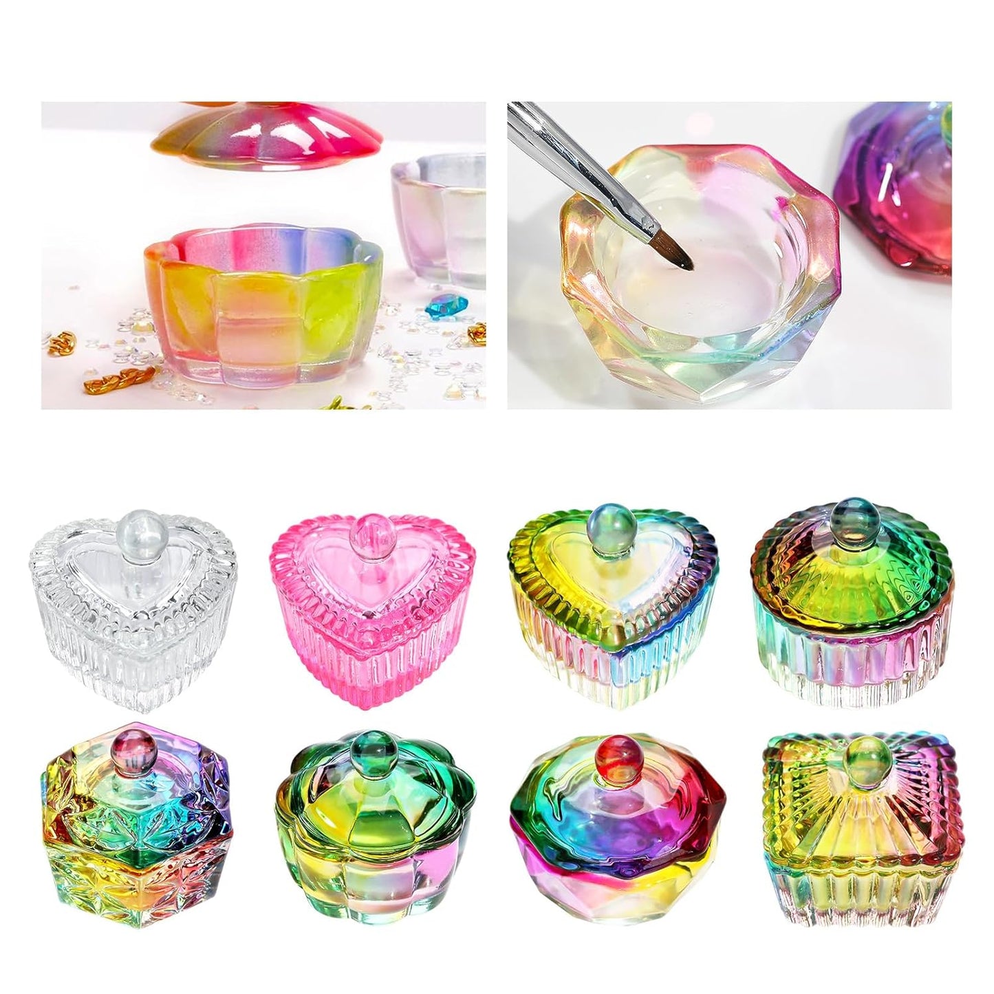Nails Art Glass Acrylic Dappen Dish Crystal Bowl Liquids Crystal Cup Tool Dish