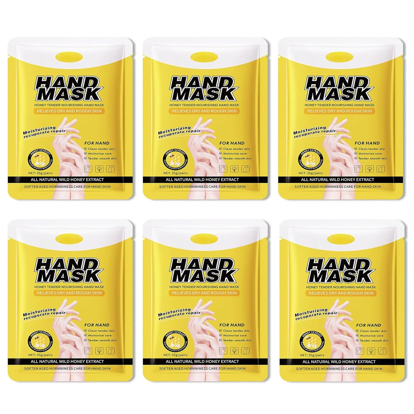 6PCS Hand Masks,Hydrating Hand Masks Moisturizing Gloves Overnight for Dry Cracked Hands,Daily Hand Care Hand Masks Gift Set for Women and Men L