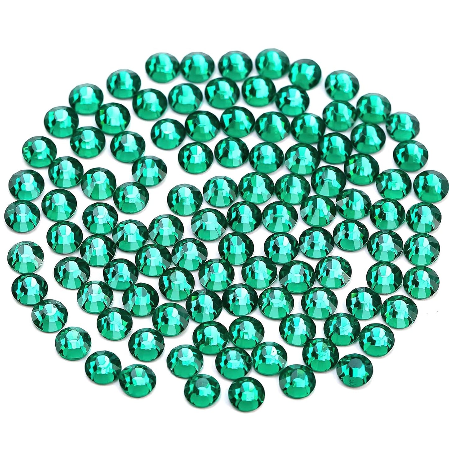 Novani Rhinestones 3000Pcs Flatback Crystal Round Loose Gemstones Glass Rhinestones for Crafts Makeup Nail Art Clothes Shoes DIY Decorations(SS6, 1.9-2.0mm,Green Zircon)