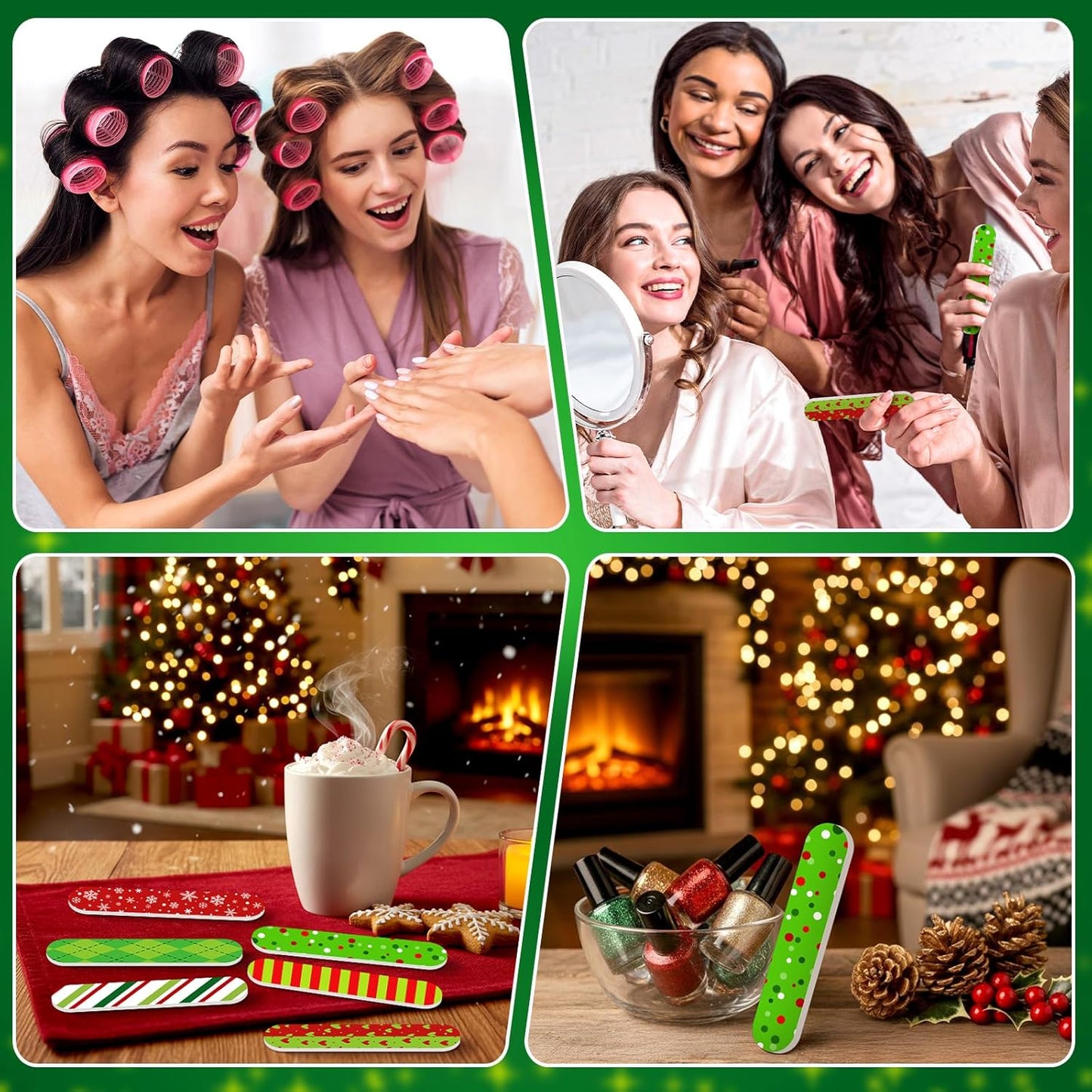 50 Pcs Christmas Mini Nail File Gifts Bulk for Women Red and Green Double Sided Emery Boards Small Xmas Party Favors Thank You Gifts Manicure Tools for Employee Staff Coworker Appreciation