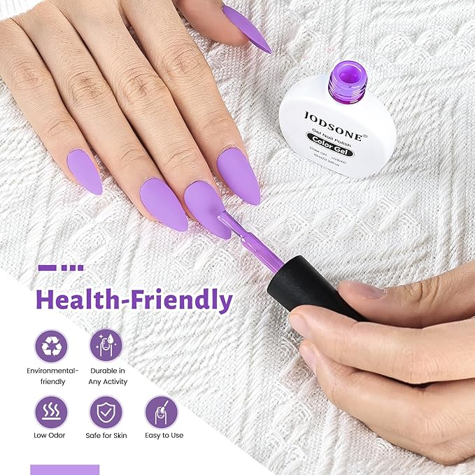 JODSONE Purple Gel Nail Polish 10ml Gel Polish Rich Purple Nail Color Professional Finish Long-Lasting Chip-Resistant Easy Application Low Odor Need U V Lamp Curing