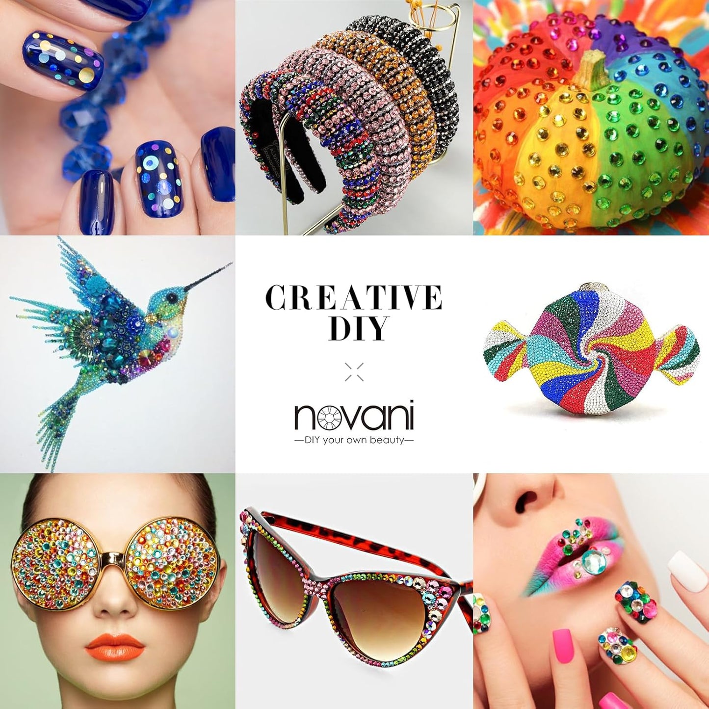 Novani 3000 Pieces Flatback Rhinestones Glass Round Gems Mocha Lt.red Crystals for Nail Art DIY Crafts Clothes Shoes,SS8,2.3-2.5mm