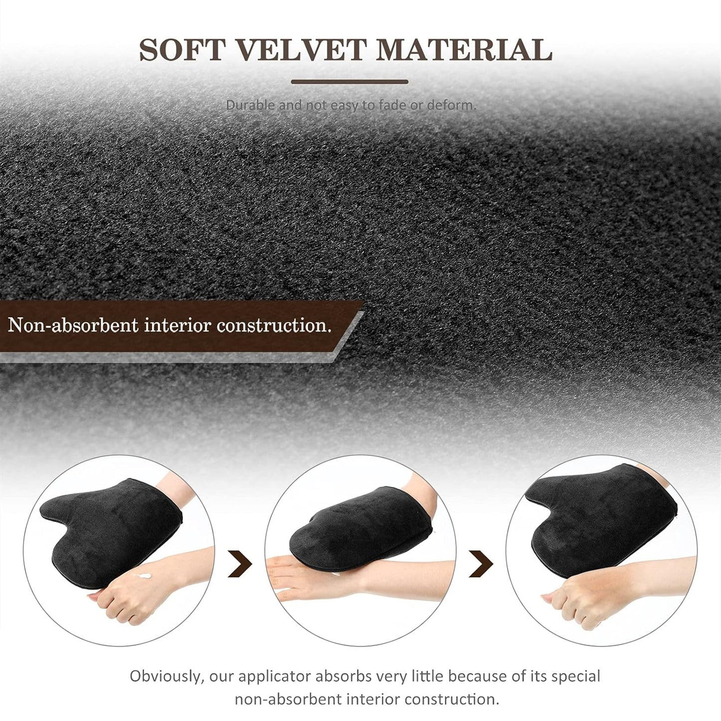 SATINIOR 4 Packs Self Tanning Mitt Applicators Double Sided Sunless Tanning Mittens Reusable Applicator Mittens Tanner Gloves with Thumb(Black)