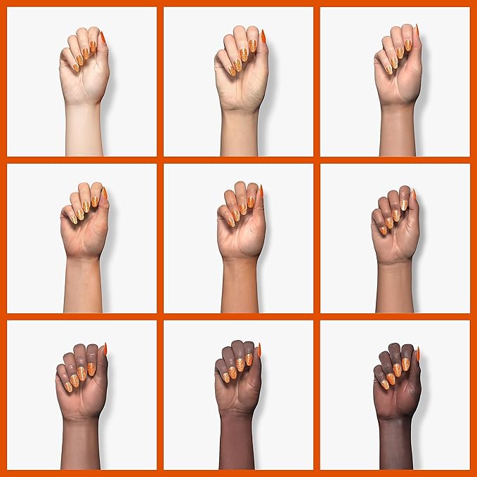 RARJSM Orange Gel Nail Polish, 1Pcs 7.5ml Orange Color Reflective Gel Polish Soak Off Gel Polish Neons Spring Summer Color Diamond Shimmer Gel Nail Art Manicure Salon DIY at Home